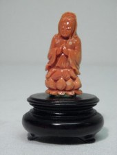 Chinese carved coral miniature figurine