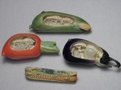 Four Japanese carved ivory vegetables  16928a
