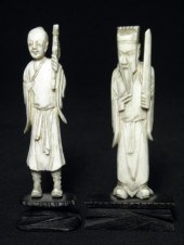 Two Chinese carved ivory figures  16928b