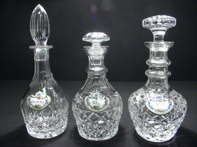 Three cut crystal decanters with 1692e8