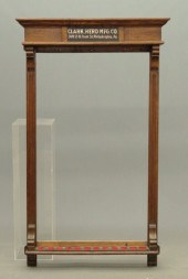 Victorian pool cue rack marked Clark