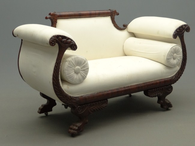 19th c Federal style settee with 16725a
