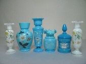 Assorted enameled art glass vases  16b431