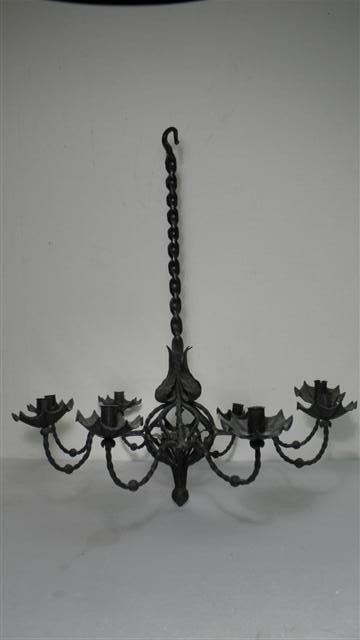 Heavy black wrought iron candelabra 16b4cd