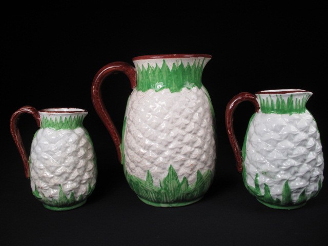 Three Majolica pottery pitchers 16baa9