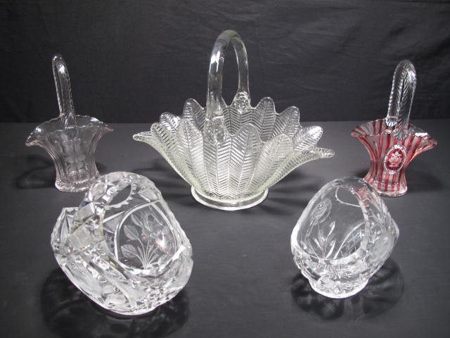 Lot of five crystal and glass baskets  16baf6