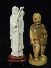 Lot of two Oriental carved ivory 169a02