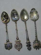 Lot of four assorted enameled silver