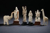 THREE INDIAN IVORY FIGURES Early 20th