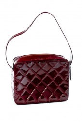 CHANEL BURGUNDY QUILTED PATENT 16da7c