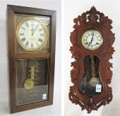 TWO ANTIQUE REPRODUCTION WALL CLOCKS: