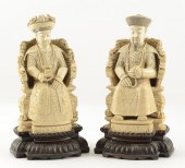 PAIR CHINESE CARVED IVORY FIGURES 16dd17