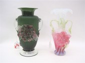 TWO AMERICAN VICTORIAN VASES mouth blown