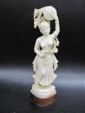 IVORY CARVED FIGURE SCANTILY CLAD FEMALE