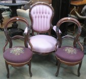 THREE VICTORIAN PARLOR CHAIRS Rococo 16df7d