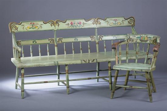 AMERICAN GREEN AND POLYCHROME PAINT DECORATED 16e240
