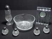 Group lot of assorted cut crystal items.