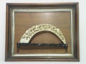 Chinese carved ivory bridge depicting