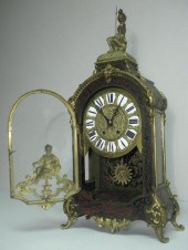 French Boulle style inlaid mantle clock