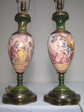 Pair of Sevres hand painted porcelain