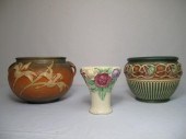 Three Roseville art pottery planters.