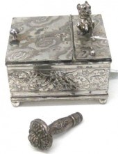 A SILVERPLATED HUMIDOR & A STERLING