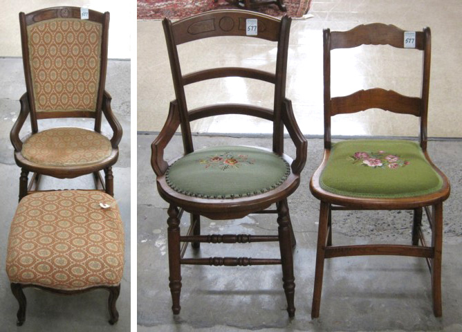 FOUR ARTICLES OF VICTORIAN SEATING 16f52a