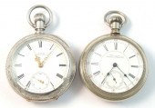 TWO AMERICAN WALTHAM OPEN FACE POCKET