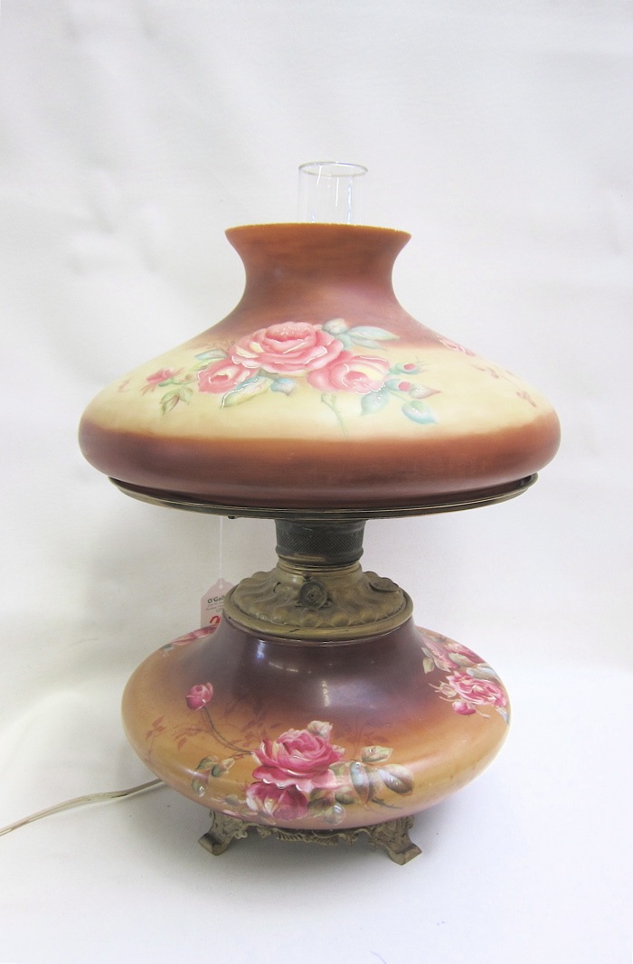 VICTORIAN TABLE TOP OIL LAMP converted 16f896