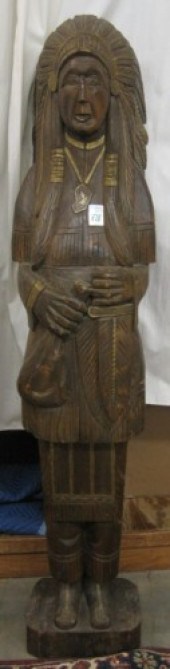 CARVED WOOD CIGAR STORE INDIAN the chief