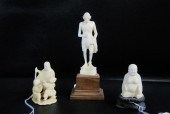 THREE ASIAN IVORY CARVED FIGURES  16f95d