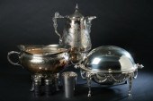 THREE VICTORIAN SILVER PLATED SERVING 16fefa