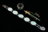 CHINESE 14K YELLOW GOLD AND JADE 1700ad