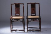 PAIR CHINESE ROSEWOOD CHAIRS 19th 17027c