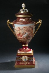ROYAL VIENNA PORCELAIN URN AND COVER