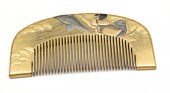 A JAPANESE HAIR COMB hand made in gold