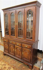 QUEEN ANNE STYLE CHINA CABINET ON BUFFET