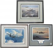 THREE WWII AVIATION COLOR LITHOGRAPHS: