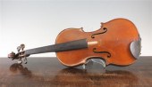 A French violin with 14 inch two piece