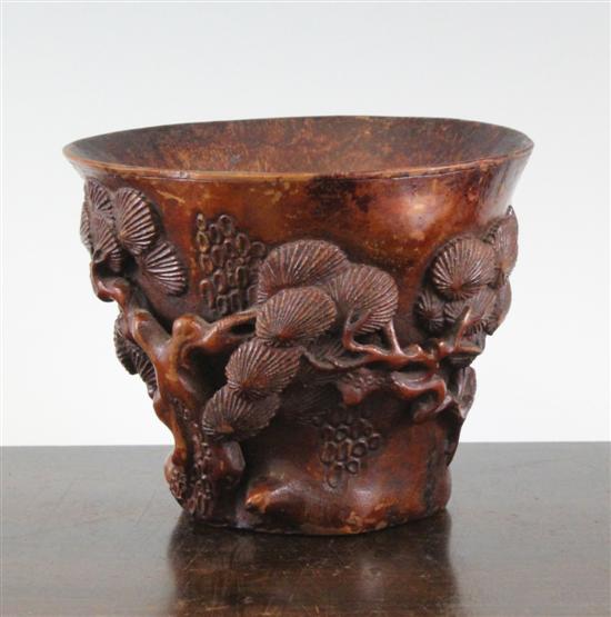 A Chinese bamboo libation cup probably 17096f