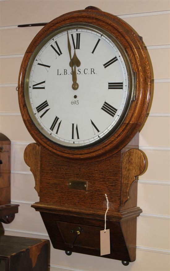 A Victorian oak drop dial wall 170982