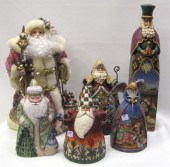 COLLECTION OF HAND PAINTED WOOD CHRISTMAS