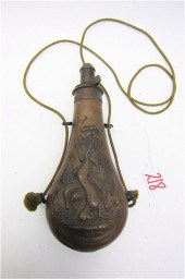 JAMES DIXON AND SONS BRASS POWDER FLASK