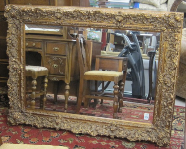 RECTANGULAR WALL MIRROR with ornate 16ea91