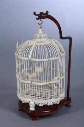 CHINESE IVORY BIRD CAGE. 19th century.