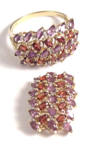 TWO ARTICLES OF AMETHYST AND GARNET 16f03a