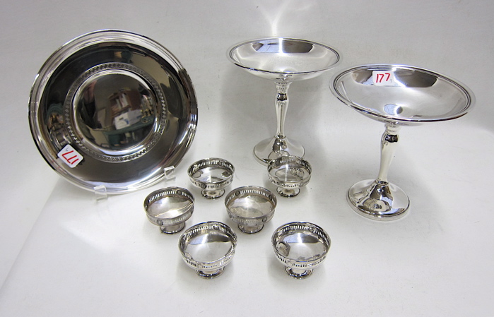 NINE PIECES AMERICAN STERLING HOLLOWWARE  16f05a