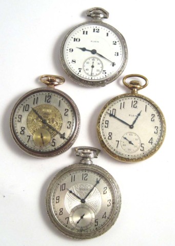 FOUR ELGIN OPENFACE POCKET WATCHES  16f06b