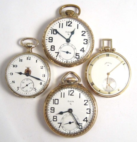FOUR ELGIN OPENFACE POCKET WATCHES  16f10d