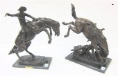 TWO WESTERN BRONZE SCULPTURES after